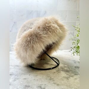 New Cozy Luxe Winter Cream Color Faux Fur Bucket Style Hat - Adult Size